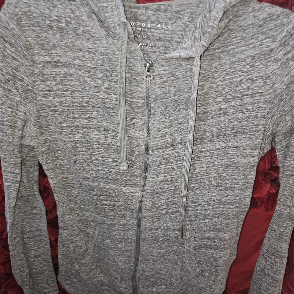 Aeropostale Gray Women's Zip Up Hoodie Size Medium